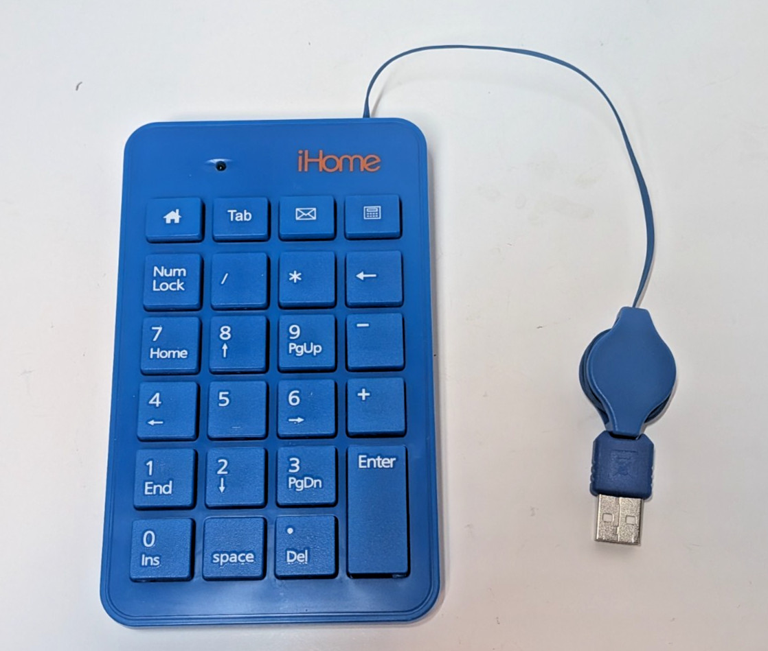 23 Key Retractable USB Numeric Keypad Wired Number Pad for Laptop Data Entry