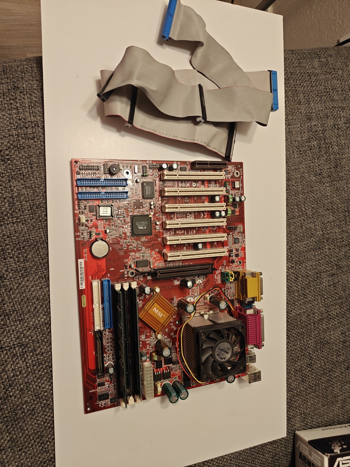 MSI K7T Pro Ver:1 Motherboard w/ 64MB RAM A0800APT3B CPU w/ Heatsink & Fan