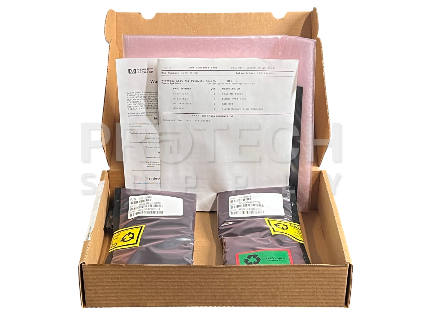 (4/Pk) HP A5198-60101 512mb SDRAM Memory Module NEW GUARANTEED