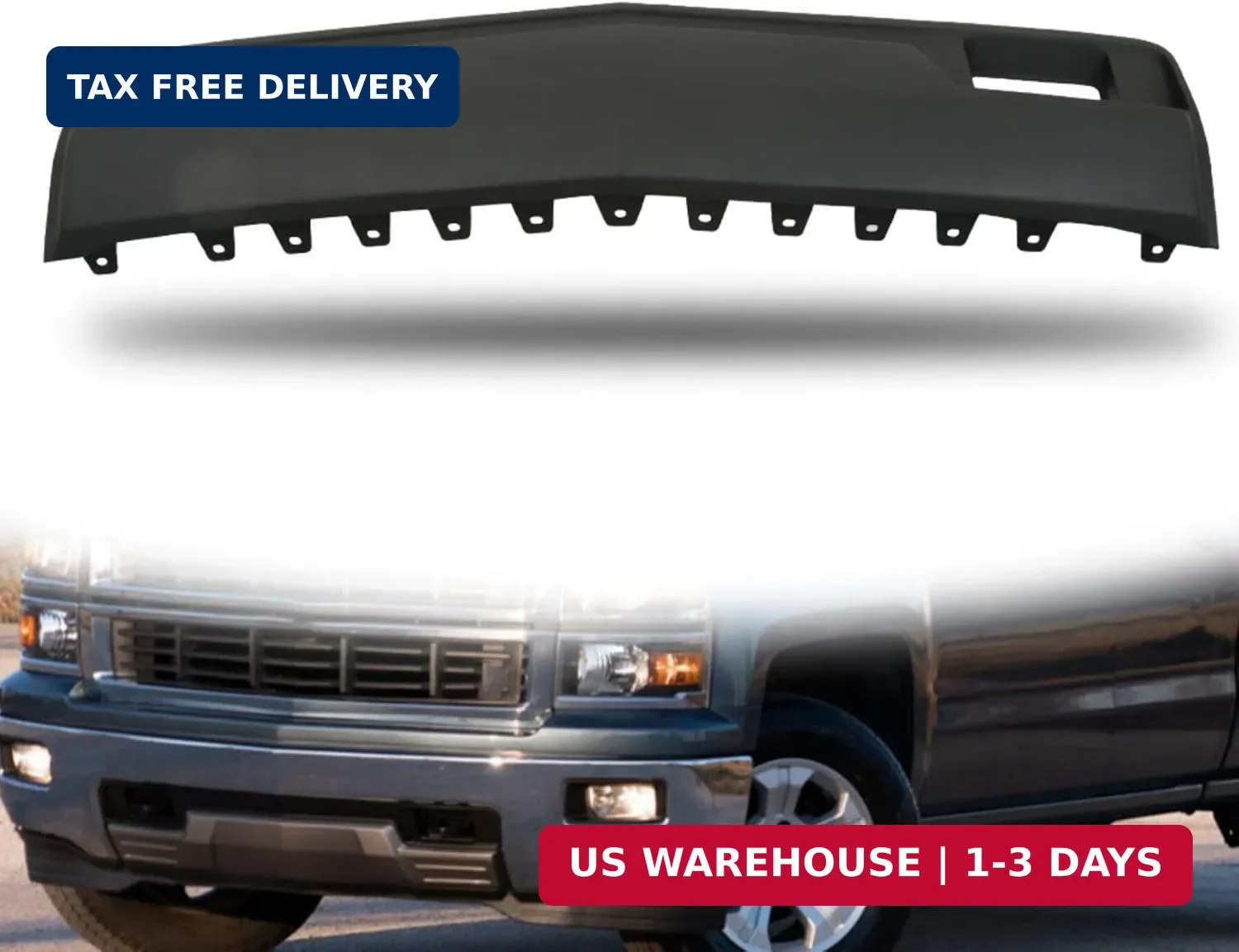 Front Bumper Filler Panel Replacement for Silverado 1500 2014 2015 With Tow Hook