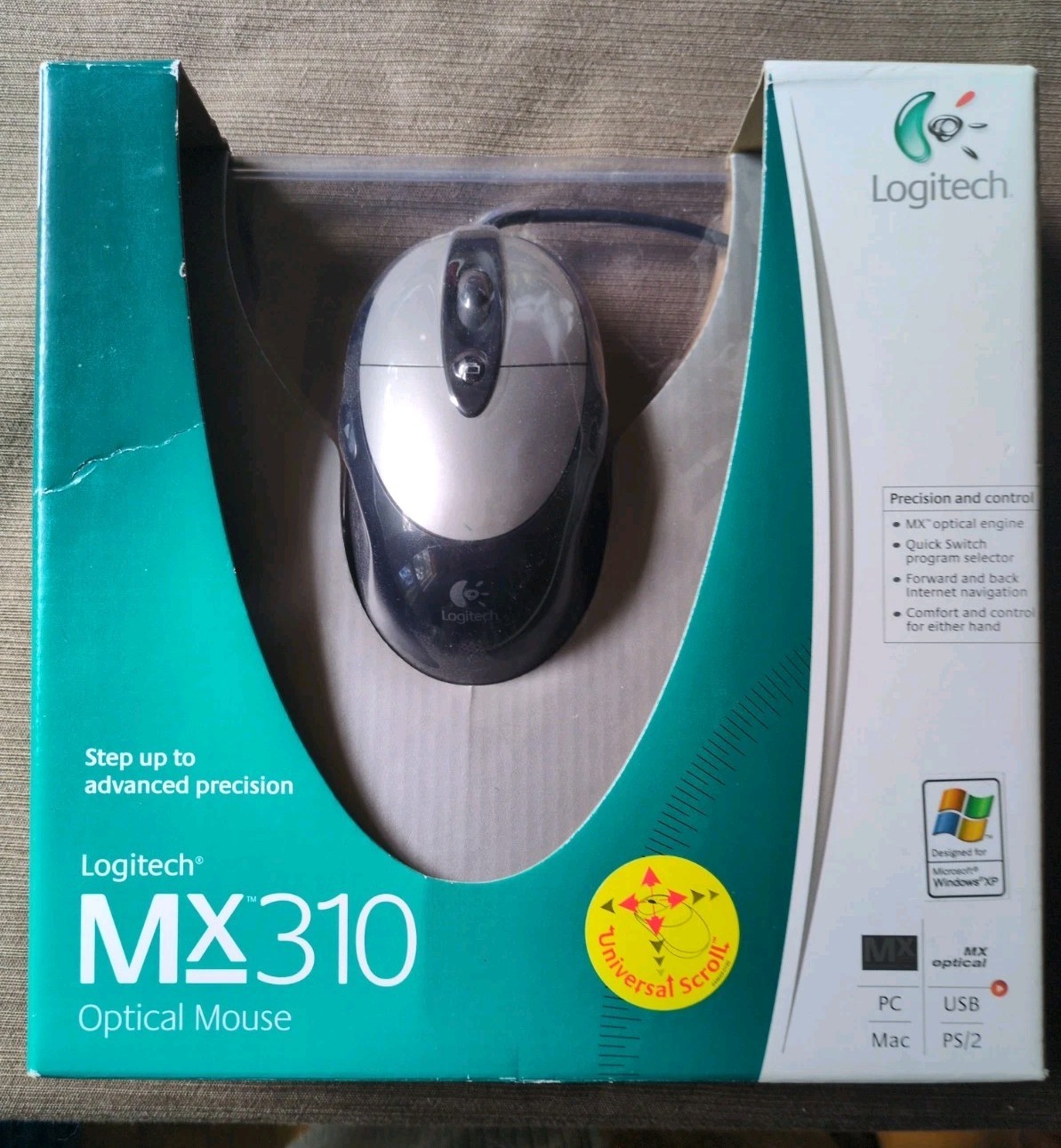 LOGITECH 2003 Mx310 OPTICAL MOUSE WHEEL SCROLL MAC PC USB WINDOWS NEW SEALED