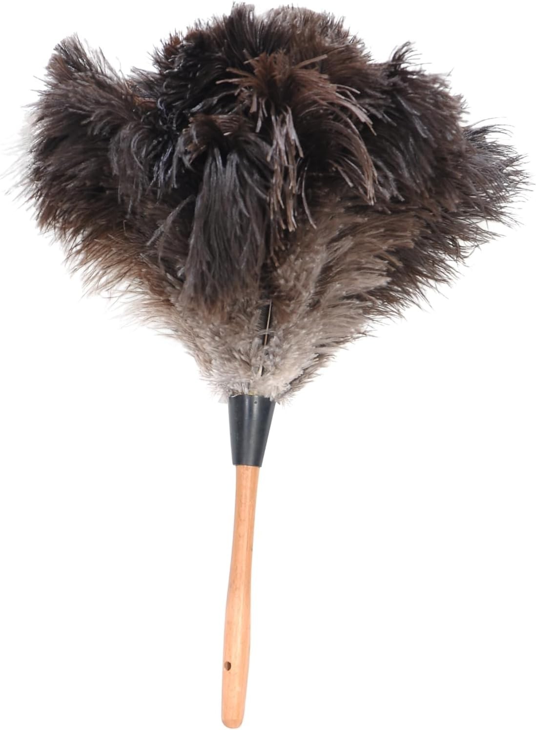 Premium Genuine Ostrich Feather Duster 14 Inch Black Soft Silky Feathers