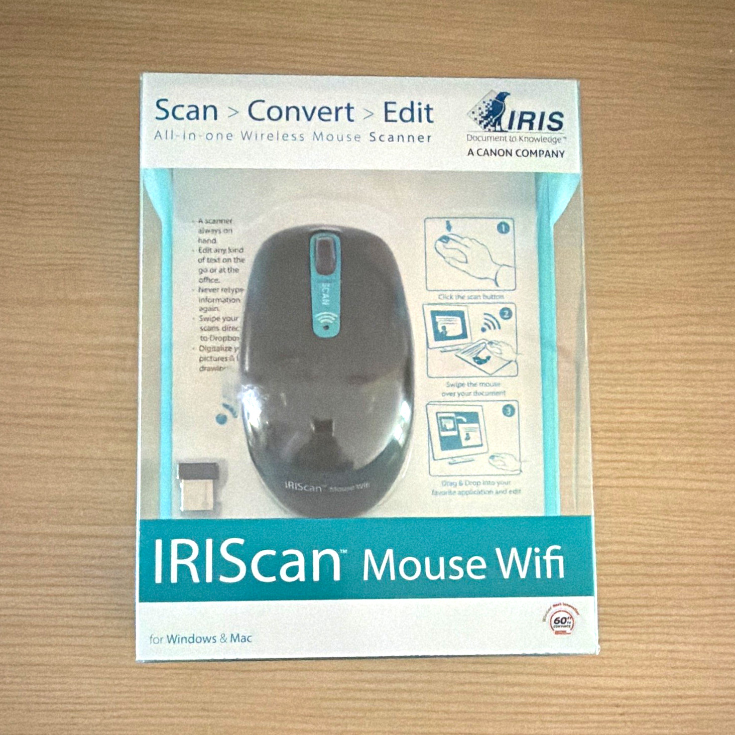 IRIS IRIScan Mouse Wifi Wireless Mouse Scanner Portable 400 DPI 24-Bit