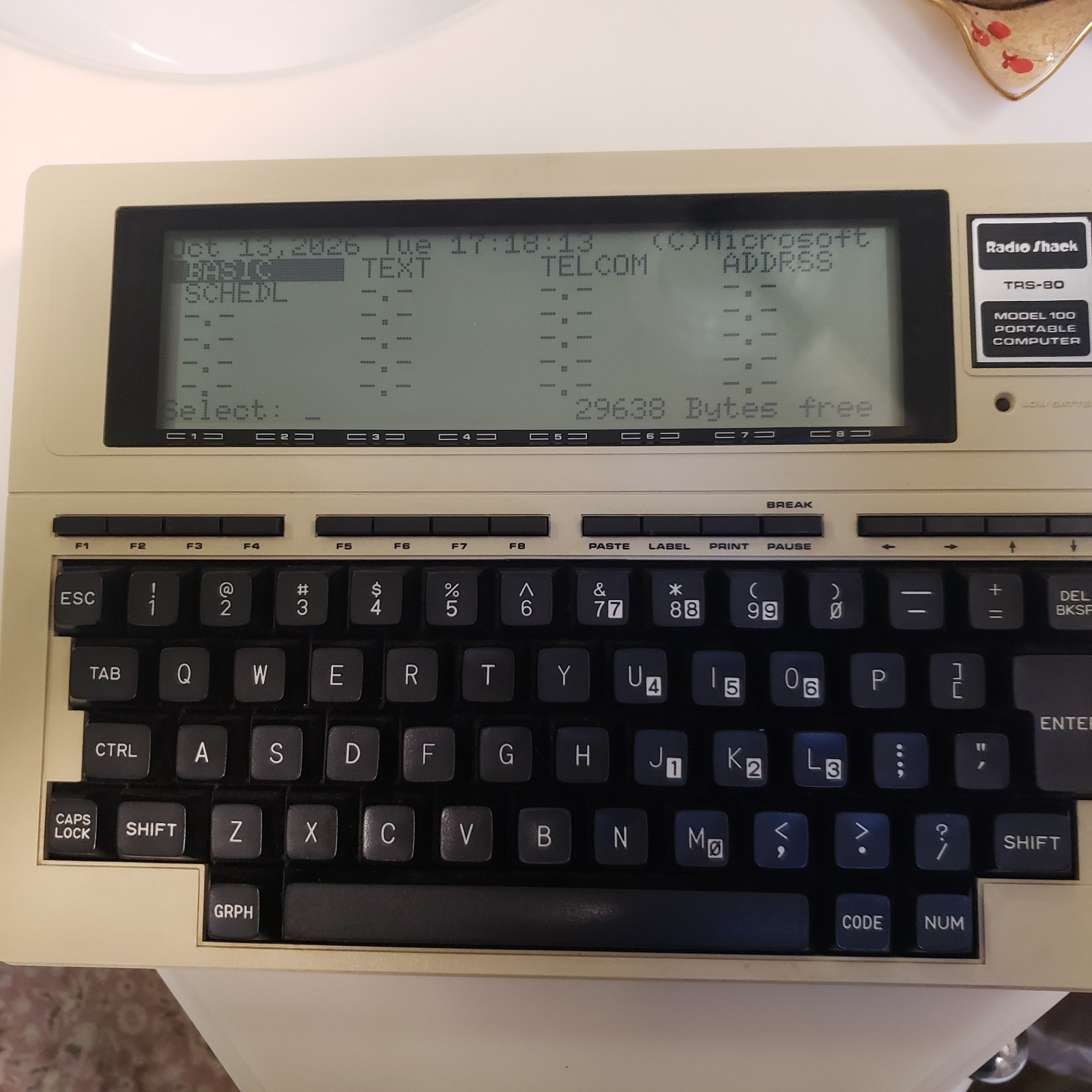Tandy TRS-80 Model 100 Vintage Computer with Y2K ROM Update. Tested Works.Lot D.