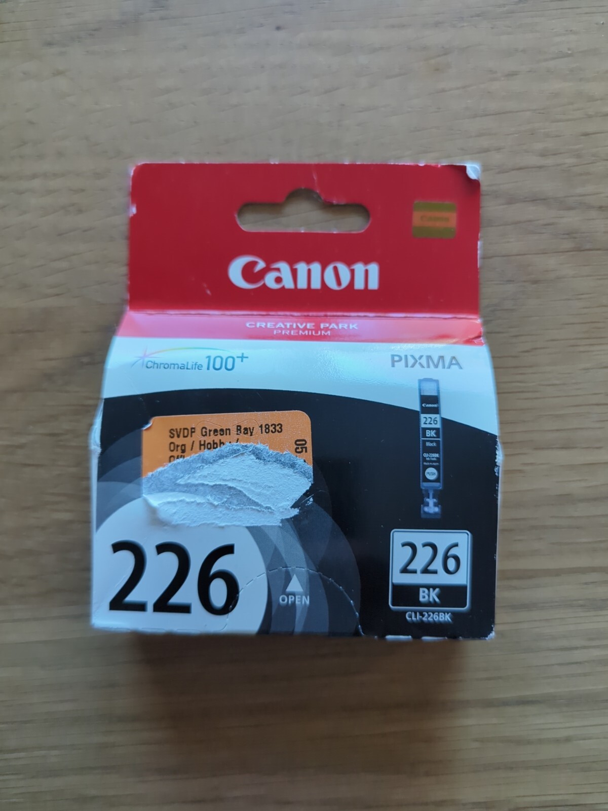 New Imperfect Box Canon ChromaLife 226 Black Ink CLI-226BK