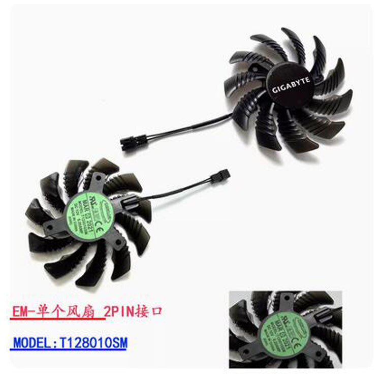 For Gigabyte GTX970 Graphics Card Cooling Fan T128010SM/PLD08010S12H Parts