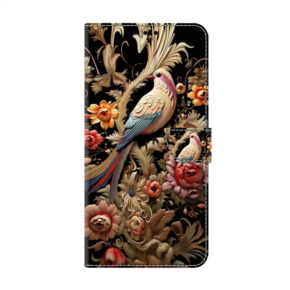 Robot Flower Bird Wallet Cover Case For Honor 50 10 20 Lite X7 X8 30i Nova 9