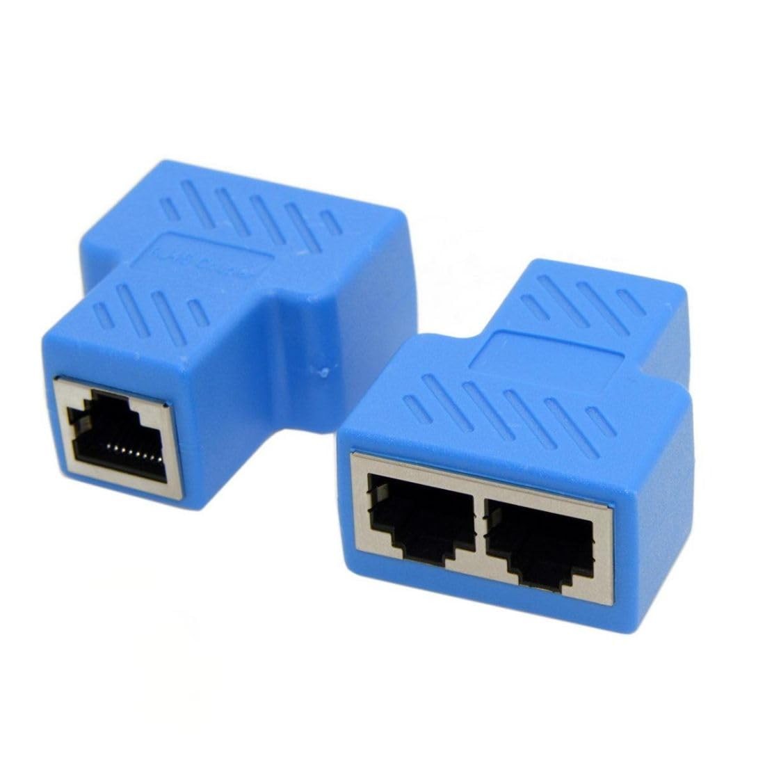 2 Pack RJ45 Splitter Adapter Cat6 RJ45 8P8C Socket 1 to 2 Coupler Ethernet Ne...