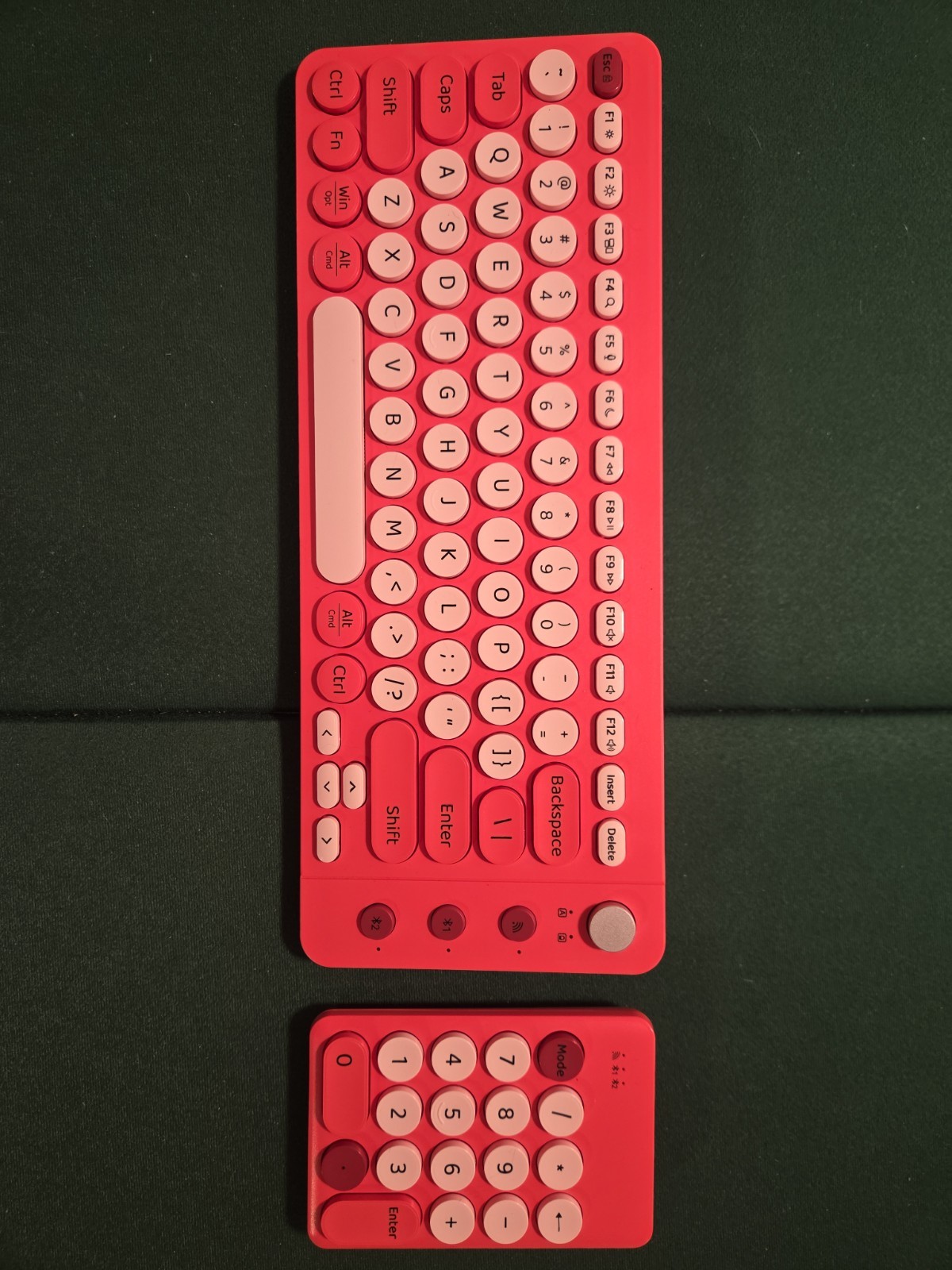 Pink Wireless Computer Keyboard W/ Seperate Keypad