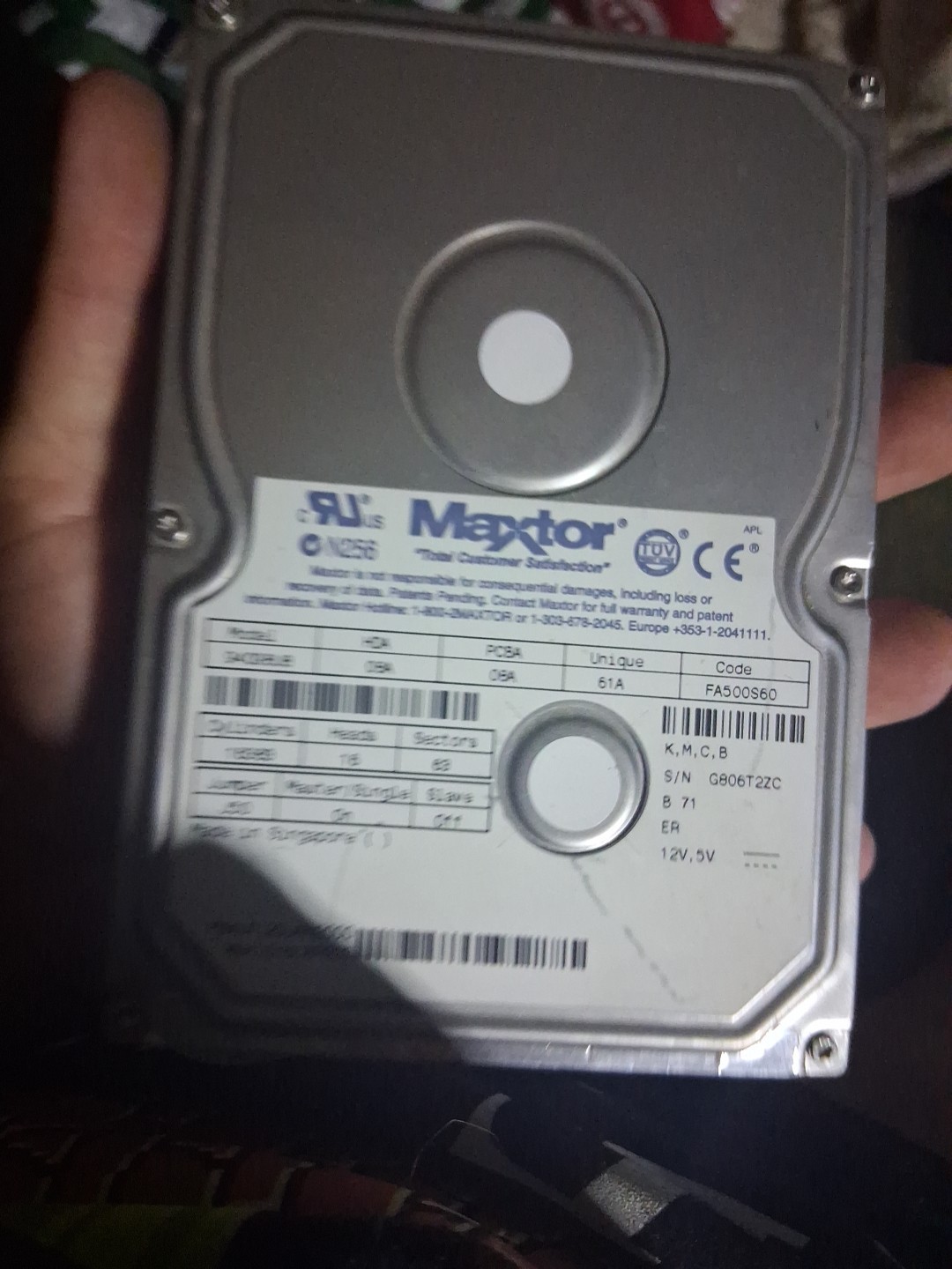 Vintage Maxtor  Model 94098U8 Hardrive 