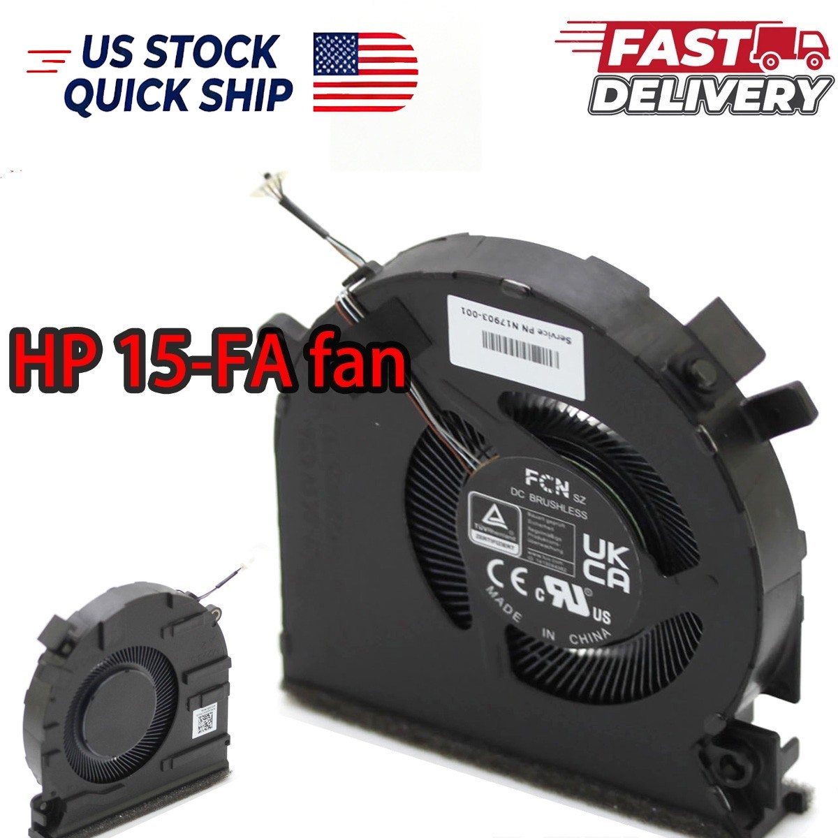 OEM 4-Pin CPU Cooling Fan for HP Victus 15-FA FB N17903-001 TPN-Q278 Q279