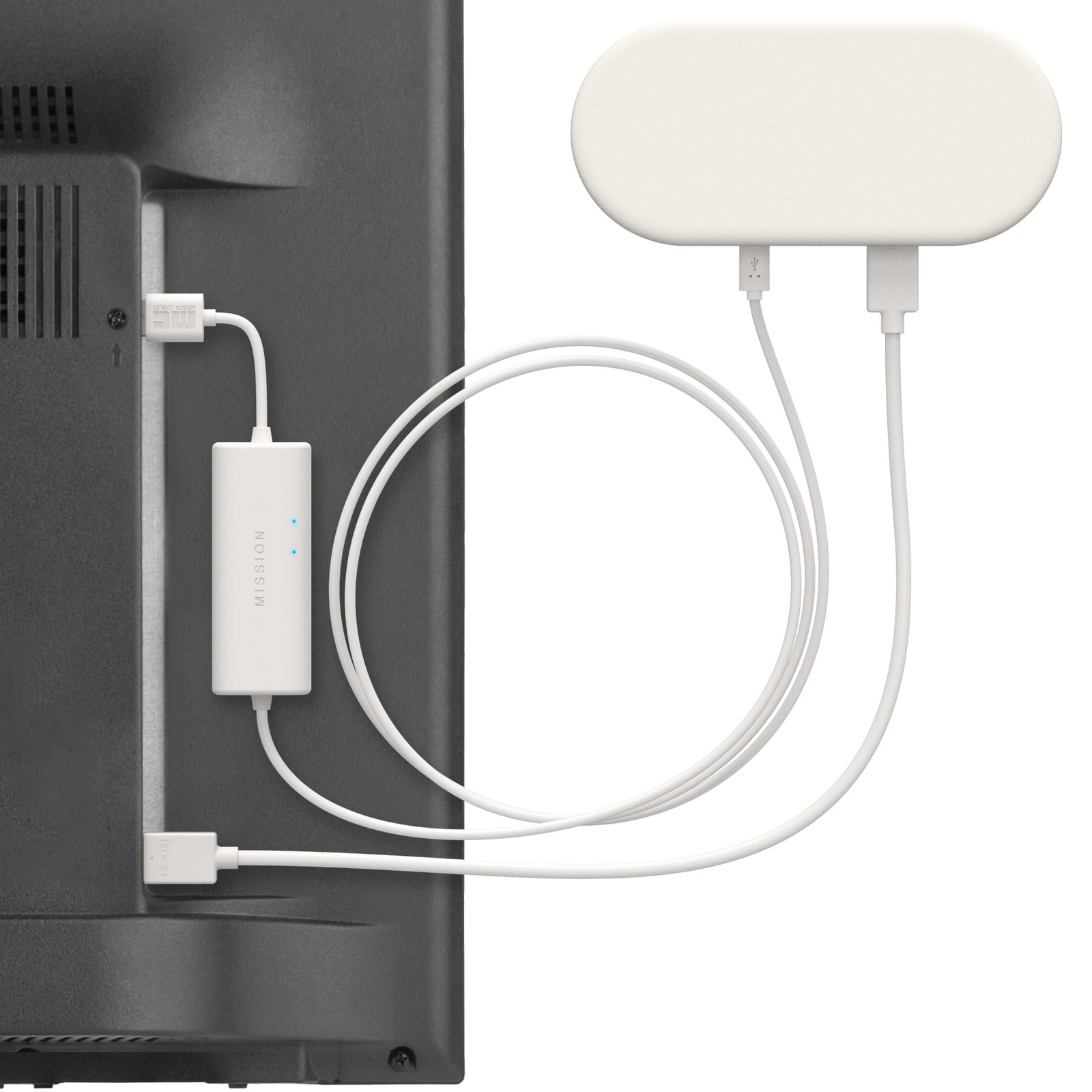Mission USB Power Cable for Google TV (Power 4K Streamer Version, White 