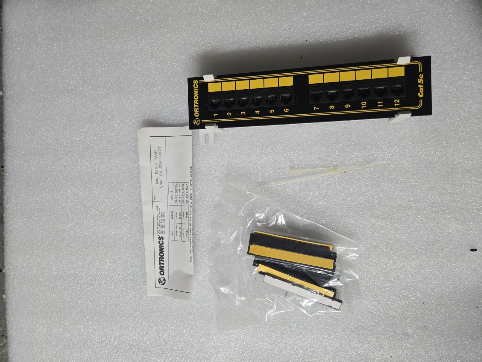 Ortronics CAT5 12-Port Mini Ethernet Patch Panel OR-851004774