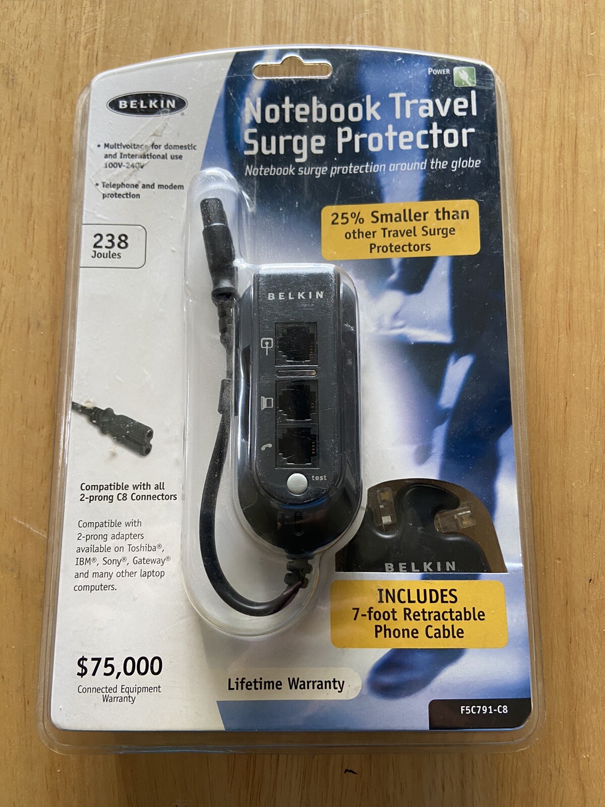NEW BELKIN Notebook Travel Surge Protector Model F5C791-C8 Never Opened
