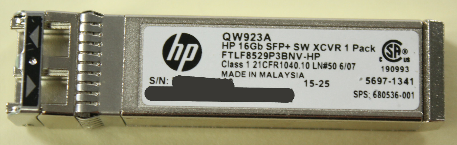 HP 16GB SFP+ BI-DIRECTIONAL SW SCVR 85 QW923A