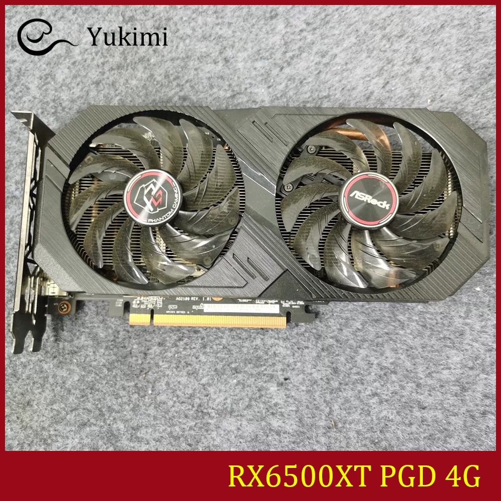 FOR ASROCK Radeon RX 6500 XT Phantom Gaming D 4GB OC AMD GDDR6 Video Graphics