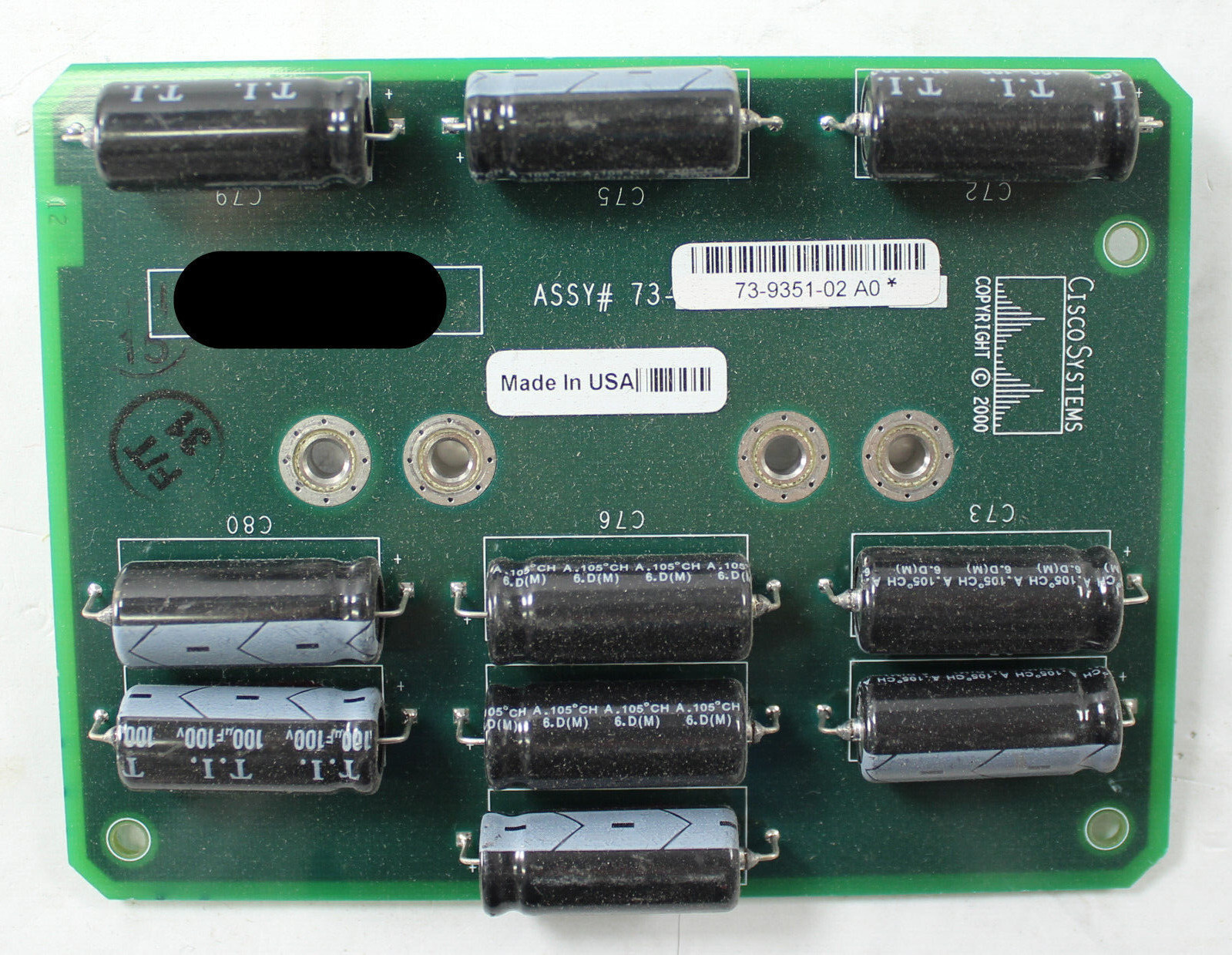 Cisco Systems 73-9351-02 A0 Capacitor Board for WS-C6509-E Switch 28-6879-02