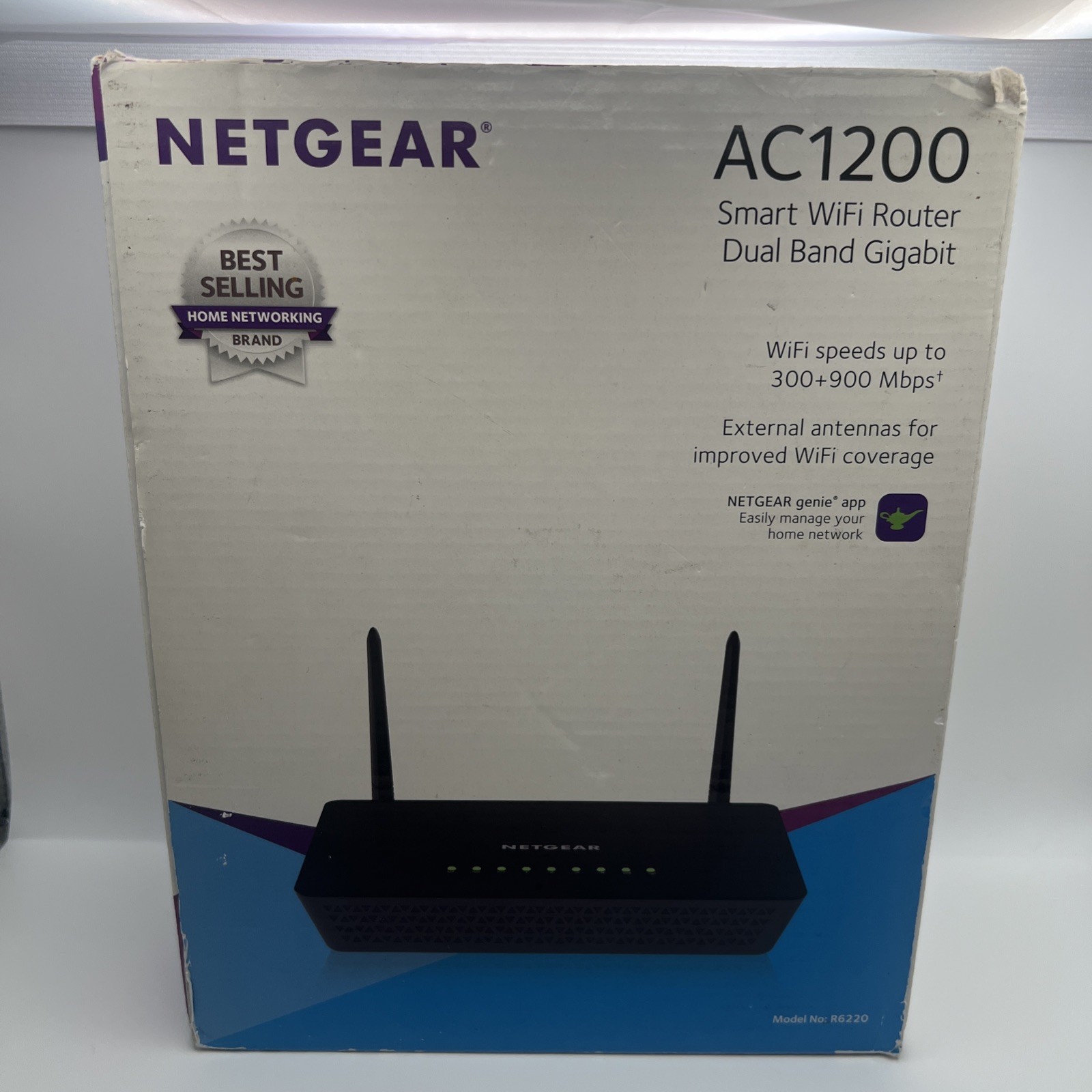 NETGEAR AC1200 R6220-100NAS Smart WiFi Router Ethernet Dual Band Gigabit Antenna