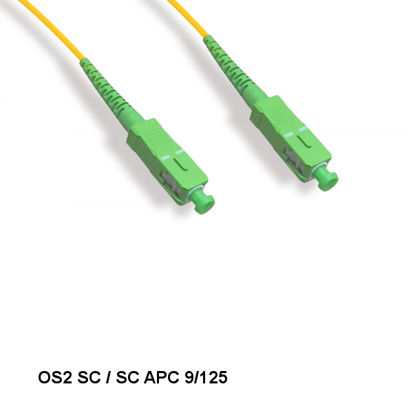 Kentek 16'/5m SC/SC APC OS2 9 /125 Simplex Single-Mode Fiber Optic Cable OFNR