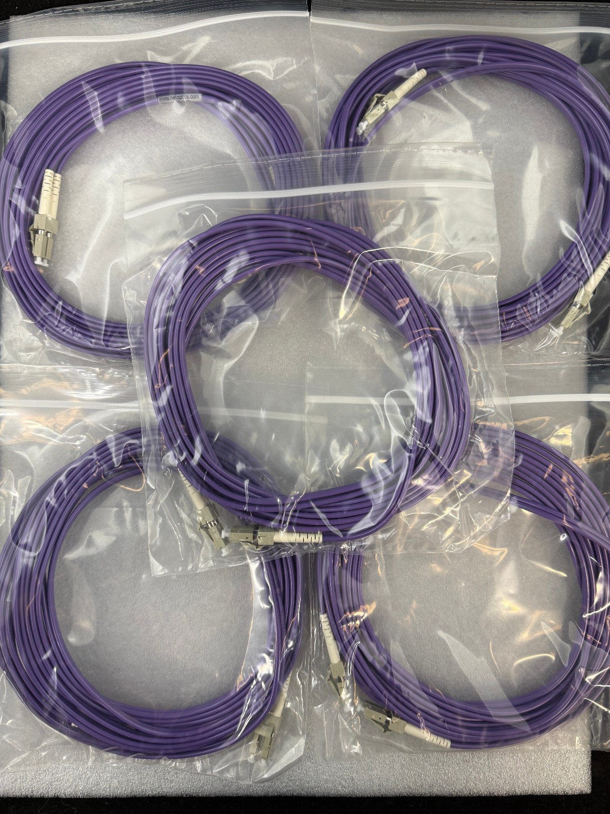 *Lot* MM62 LC to LC Fiber Optic Patch Cable Multimode Duplex Purple 62.5/125 5m