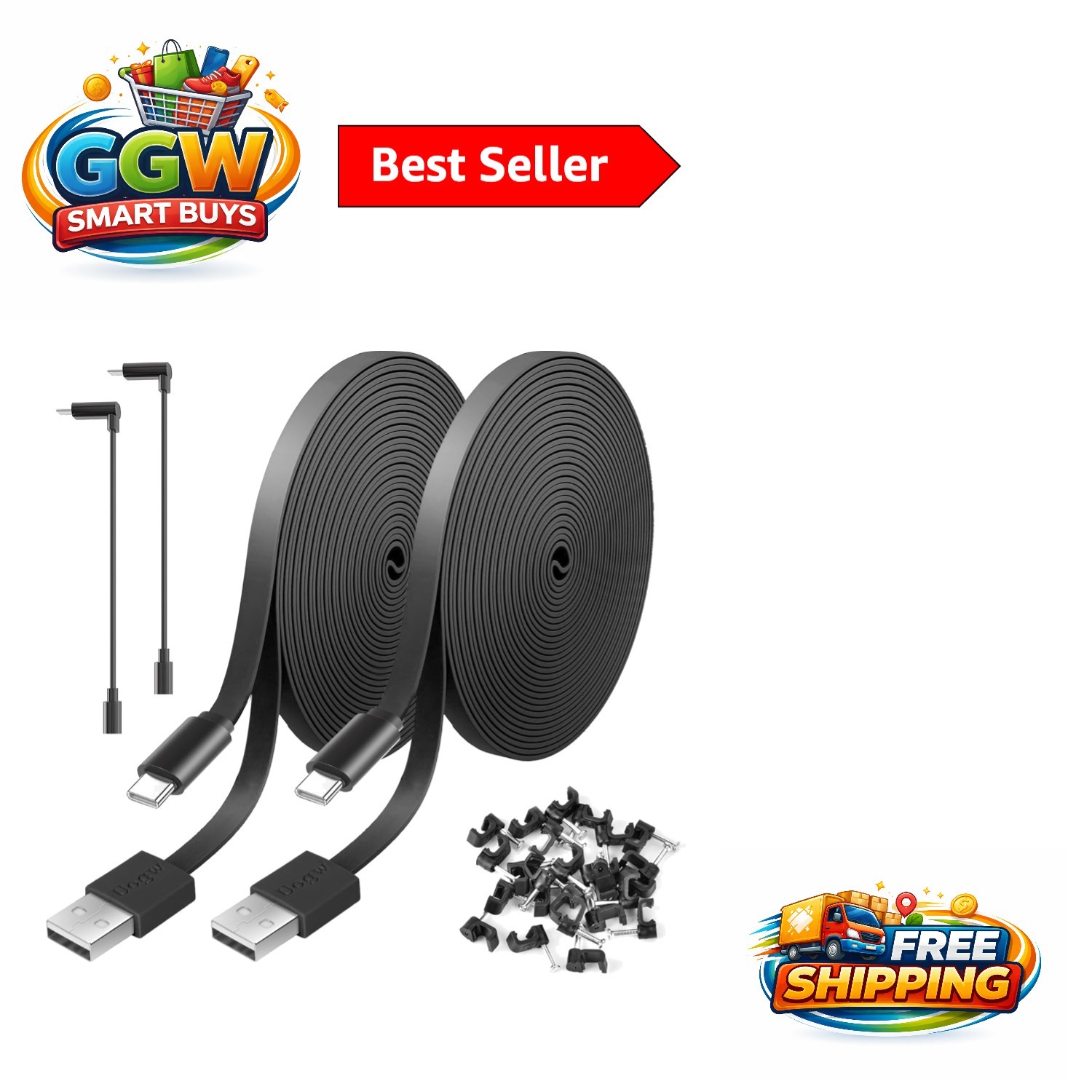 Versatile 10FT Extension Power Cable - Compatible with Wyze, Blink, eufy