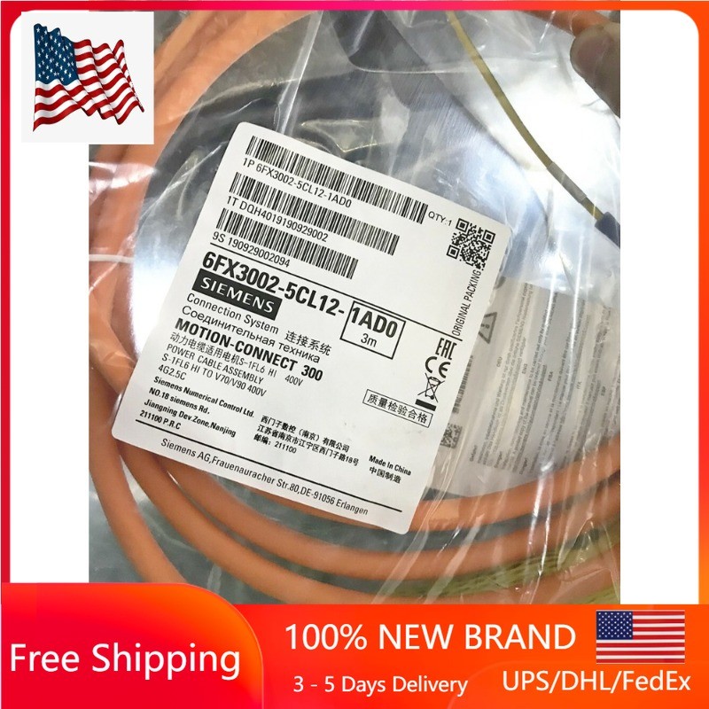 6FX3002-5CL12-1AD0 Siemens V90 Power Cable Spot Goods Expedited Shipping HT