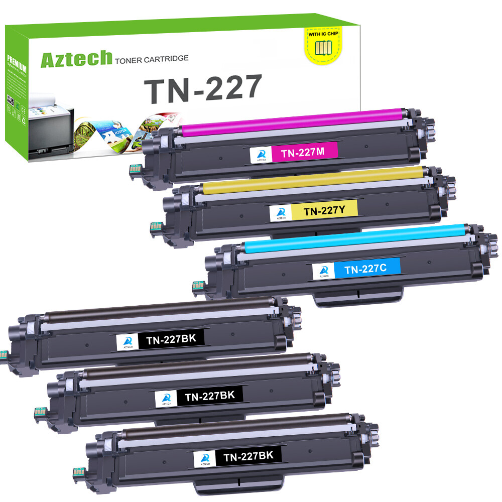 6-Pack TN227 223 Toner Compatible With Brother HL-L3270CDW L3290CDW MFC-L3710CW
