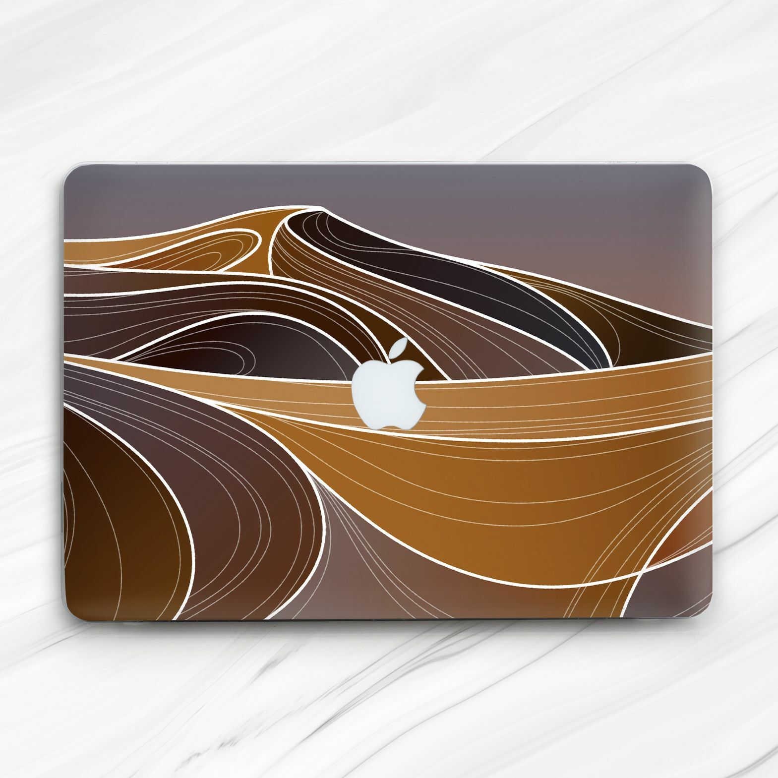Abstract Color Desert Waves Aesthetic Hard Case For Macbook Air 13 Pro 16 14 Neo