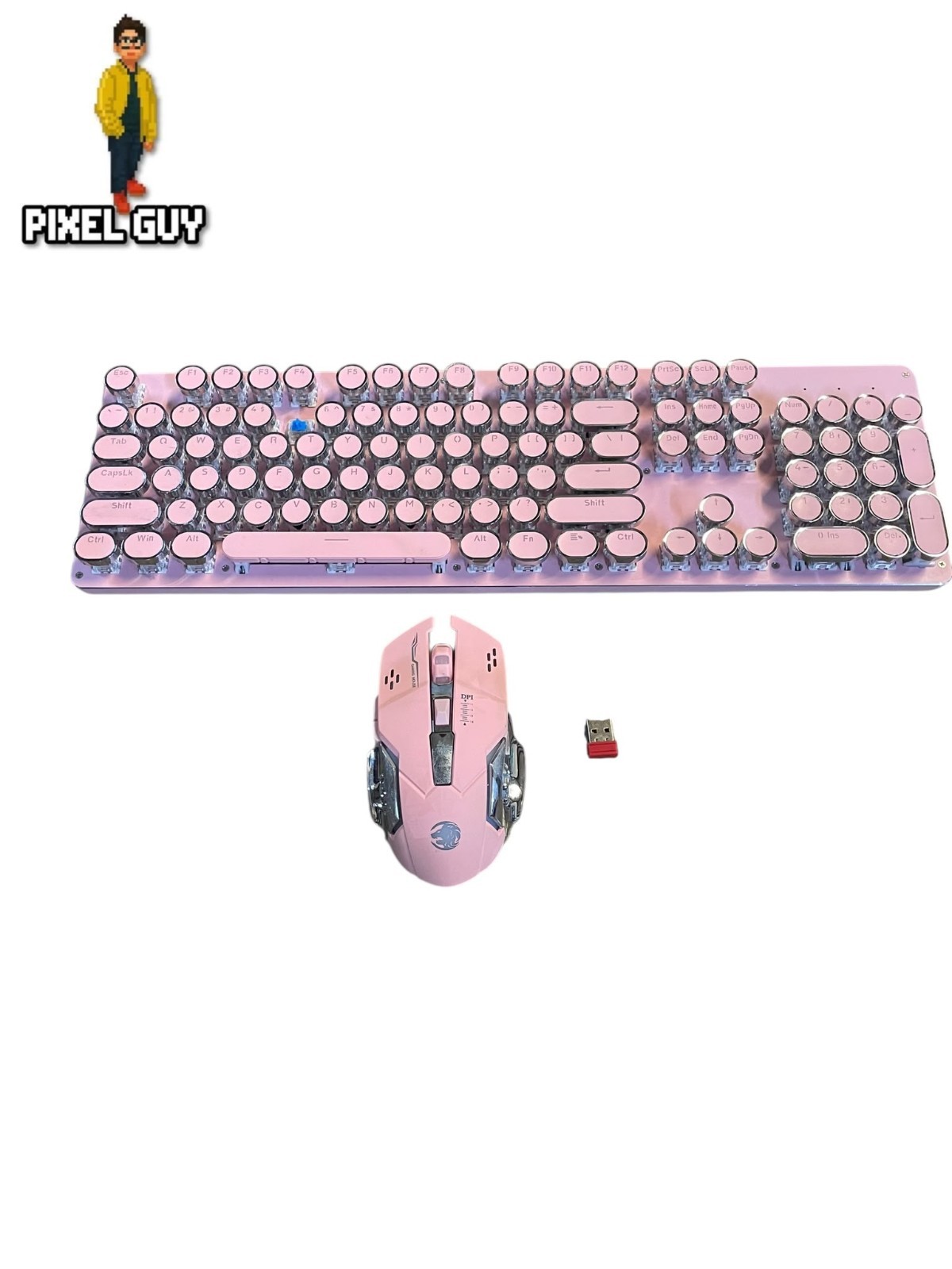 EWEADN TK950 Keyboard Wireless Mechanical Keyboard With Mouse Pink (Missing Key)