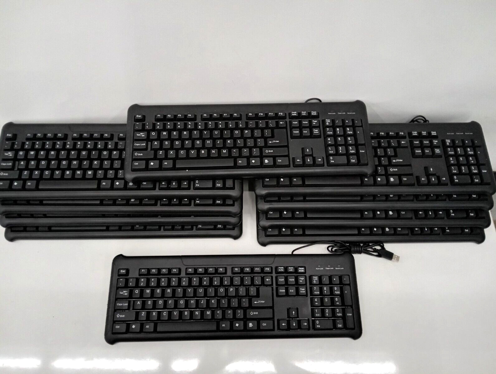 USB WIRED STANDARD DESKTOP KEYBOARD HK214 LOTS OF 10
