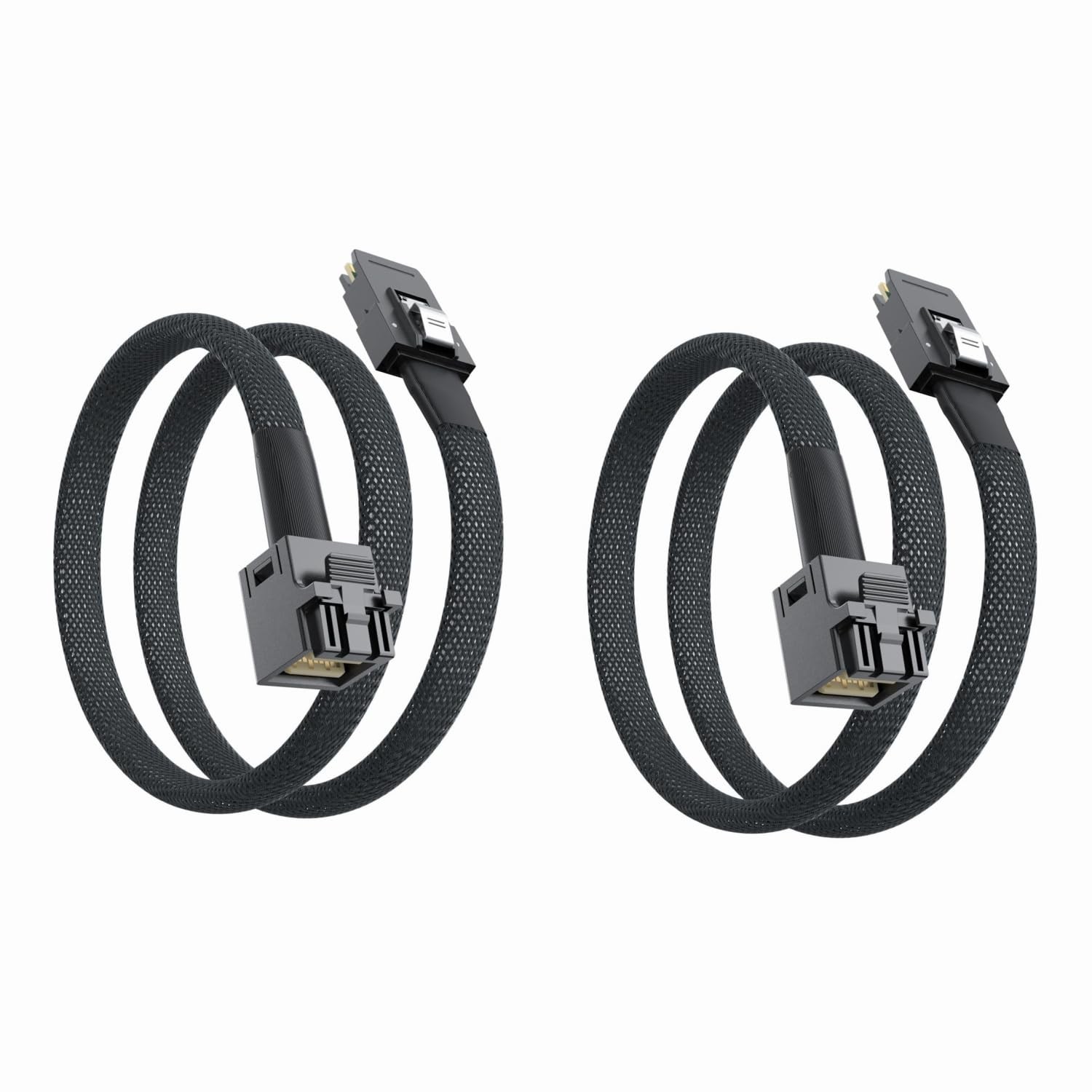 2 PCS SFF8643 to SFF8087 Mini SAS HD Cable 12Gbps 0.8m 2.62ft Sideband