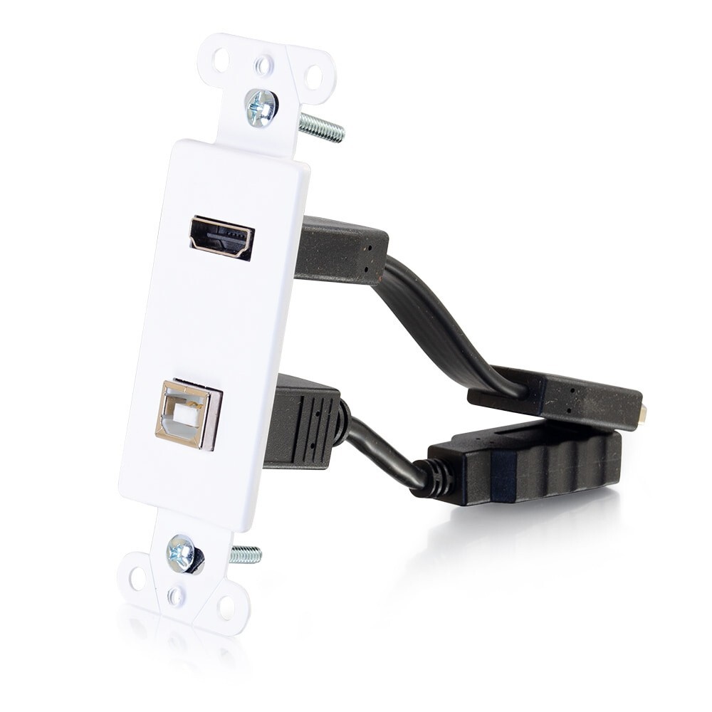 C2G #39702 Decora HDMI and USB Pass Through Wall Plate - White