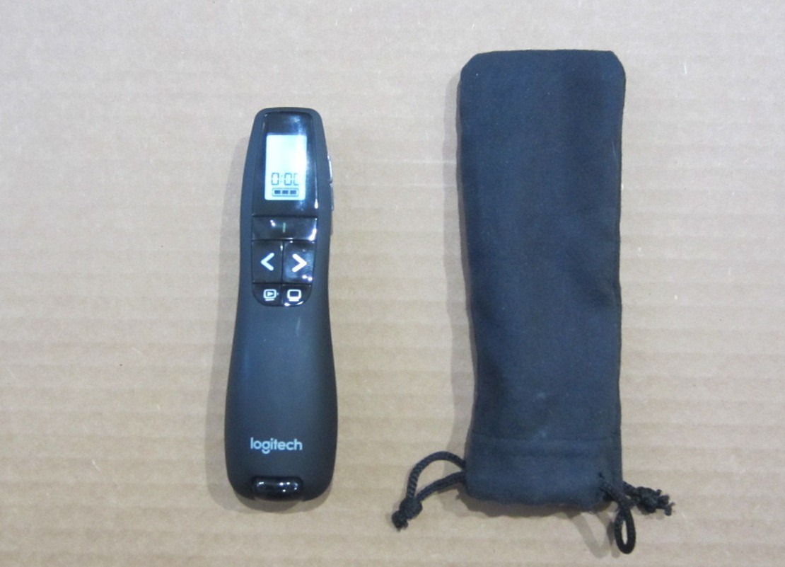 Logitech R800, Wireless Pointer Green Laser  USB Receiver LCD, Display