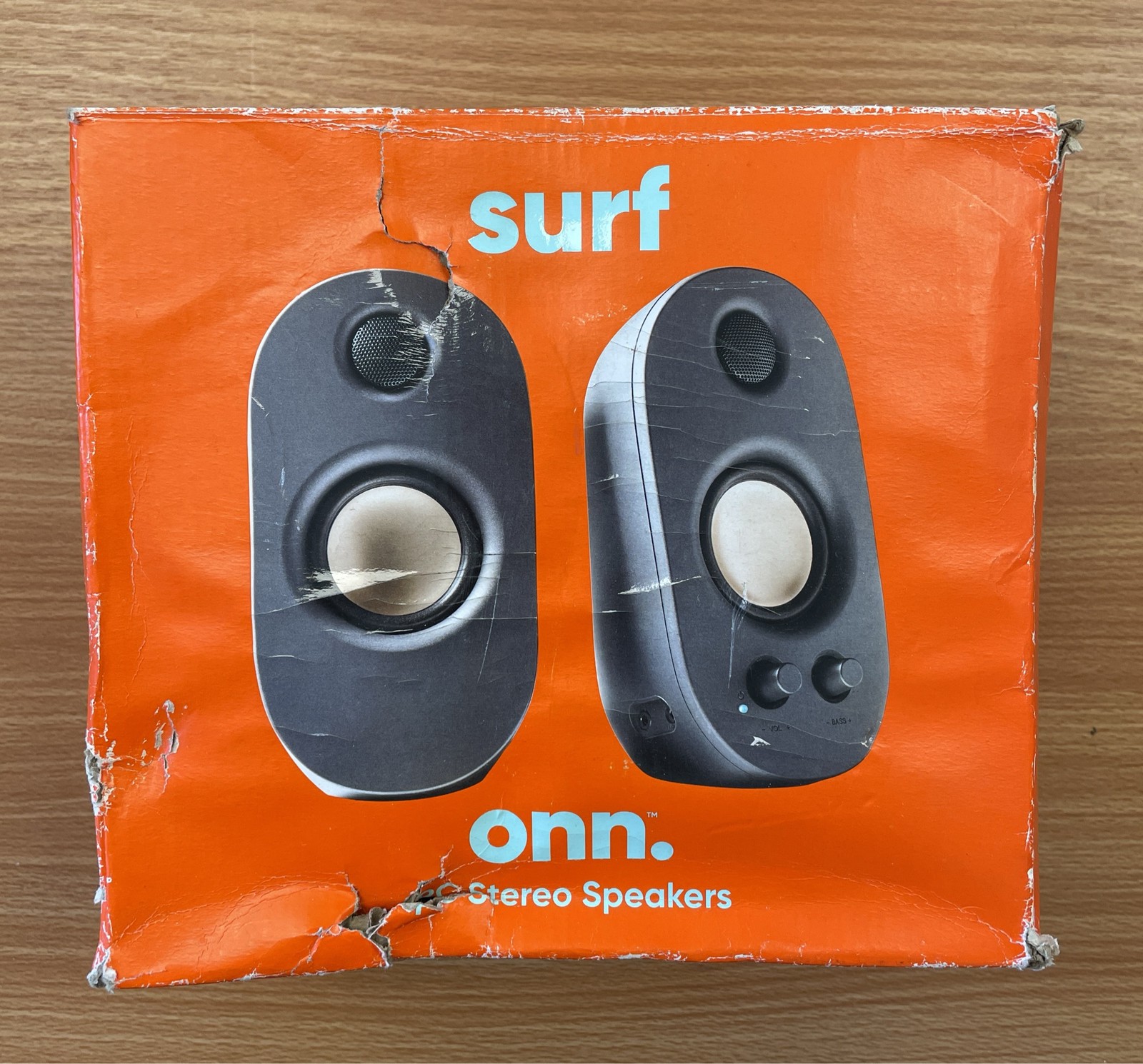 onn. Surf 2.0 Stereo PC Speakers USB Wired Computer Audio with Volume
