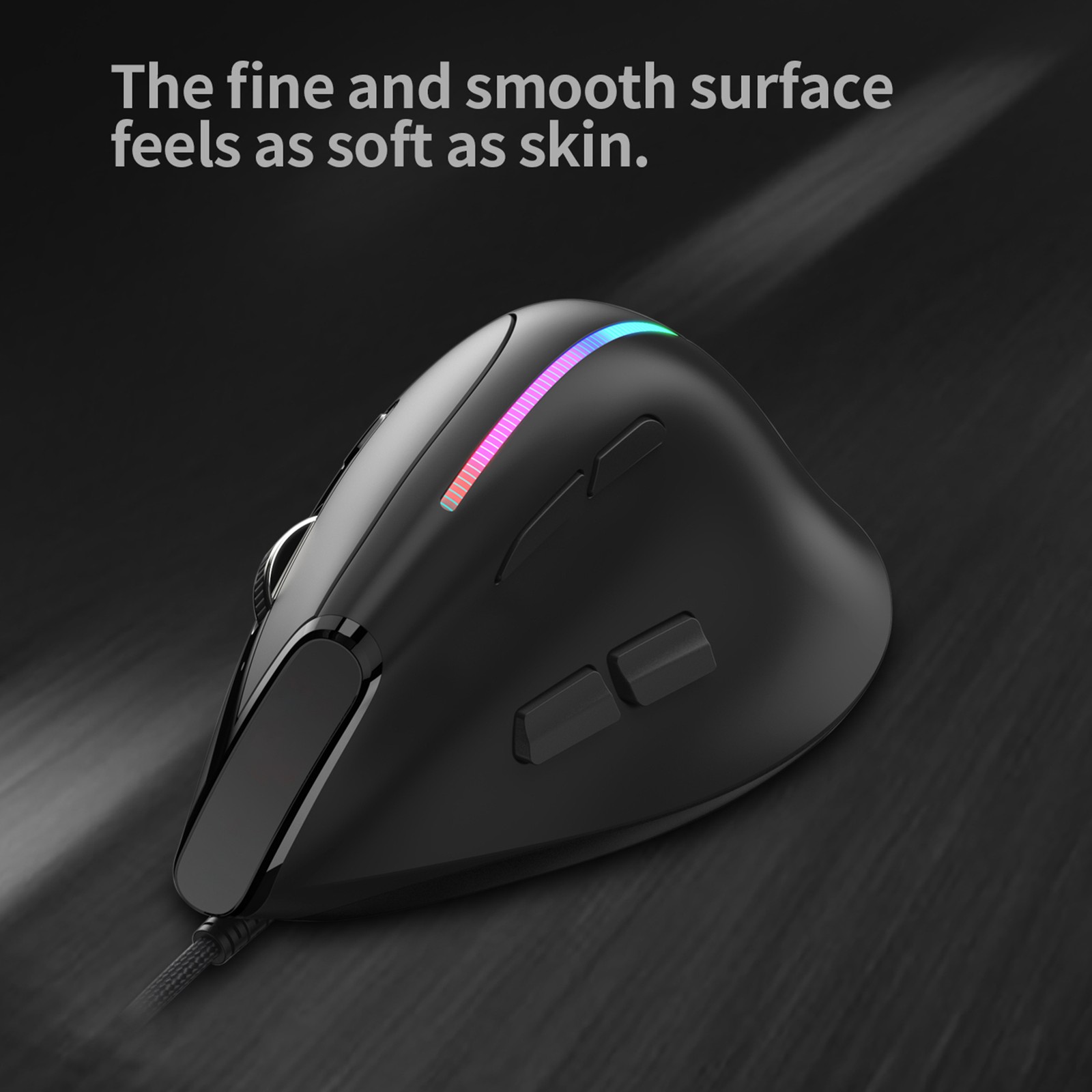 ZELOTES T-50 Vertical Mouse Wired Mouse 9 Keys RGB Optical Mouse 6 Gear M CHU