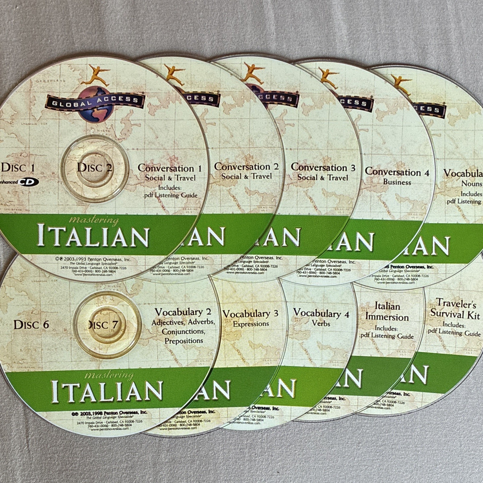 Global Access Mastering Italian Language Course CD Set, 10 Discs
