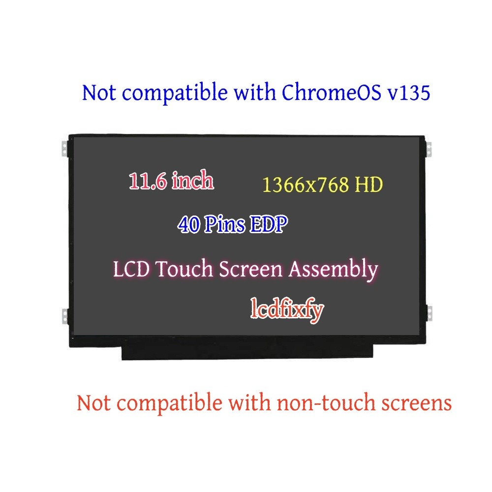 Lcd Touch Screen for HP Pro Fortis 11 G9 Laptops 11.6" HD 40 Pin N17120-001