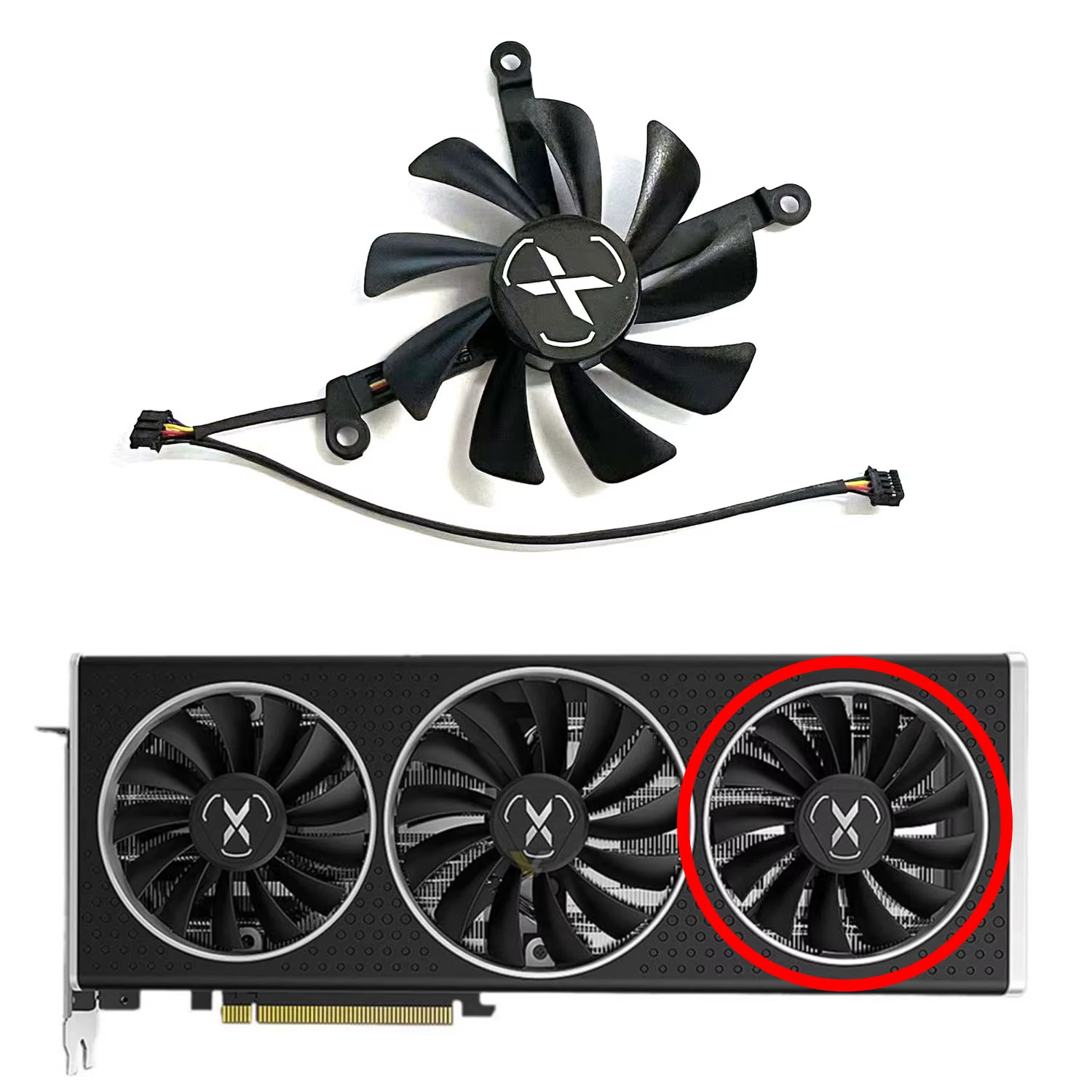New DIY GPU Cooling Fan 85MM 95MM 4PIN Suitable for XFX Radeon RX6700 6700XT 675
