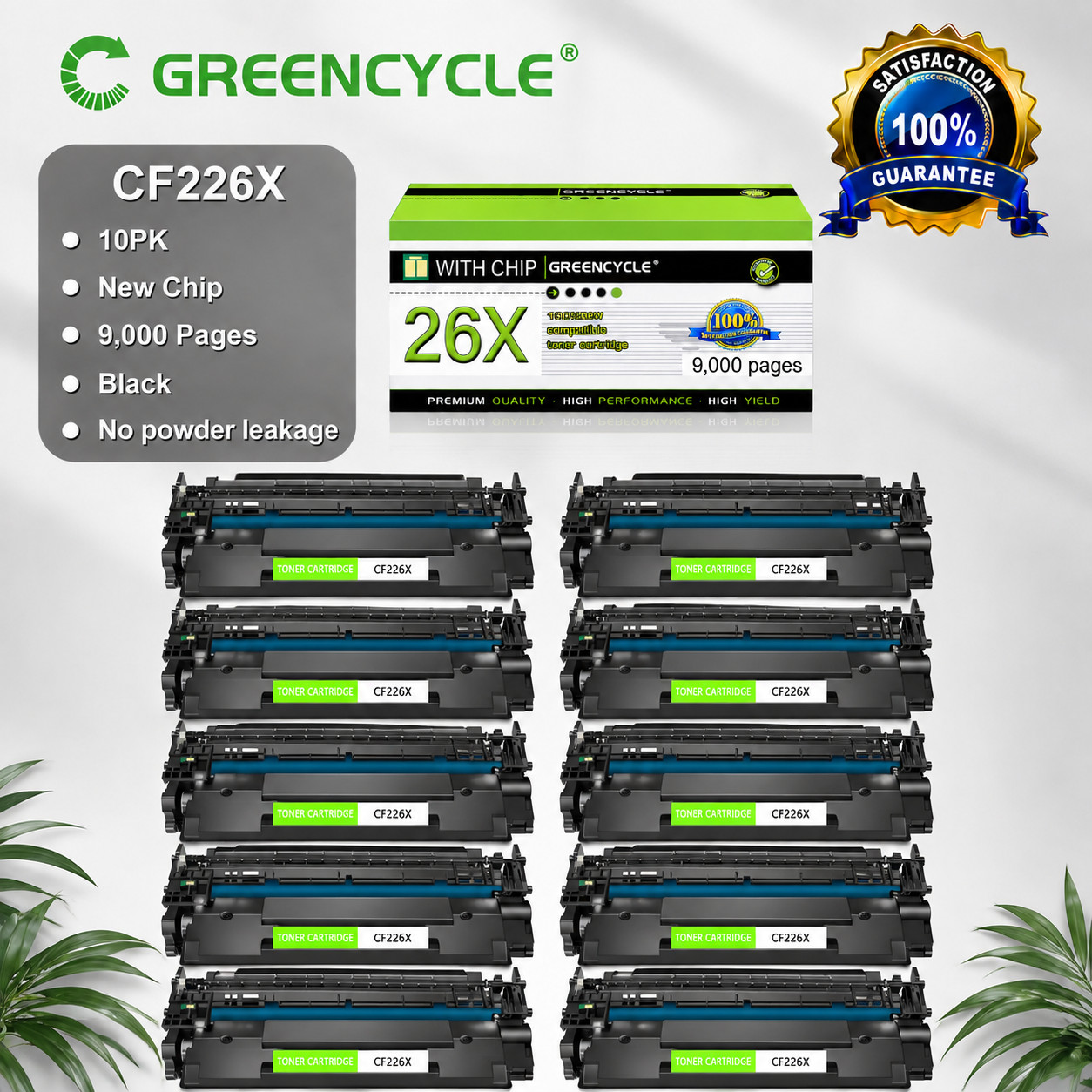10PK For HP Laserjet Pro M402n MFP High Yield CF226X 26X Black Toner Cartridge