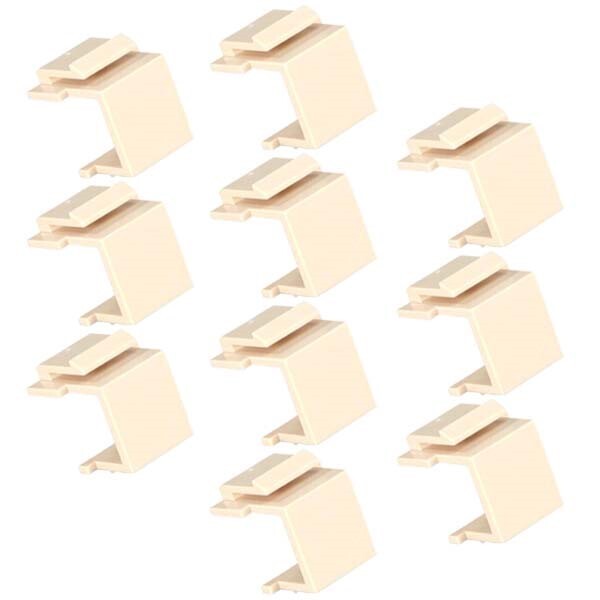 10 Pcs Blank Keystone Jack Insert Filler Snap In Wall Plate Faceplate Ivory
