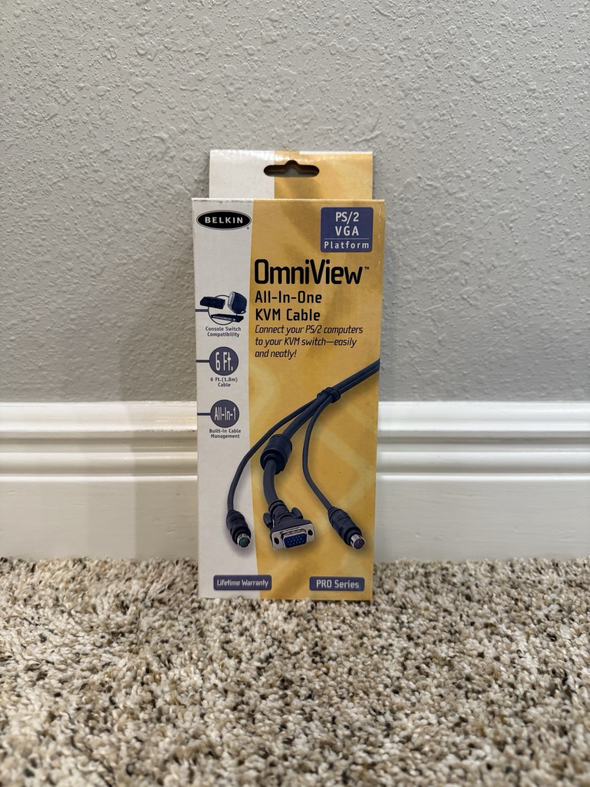 Belkin OmniView All in One KVM Cable Kit 6ft F3X1105-06 Pro Series PS/2 VGA