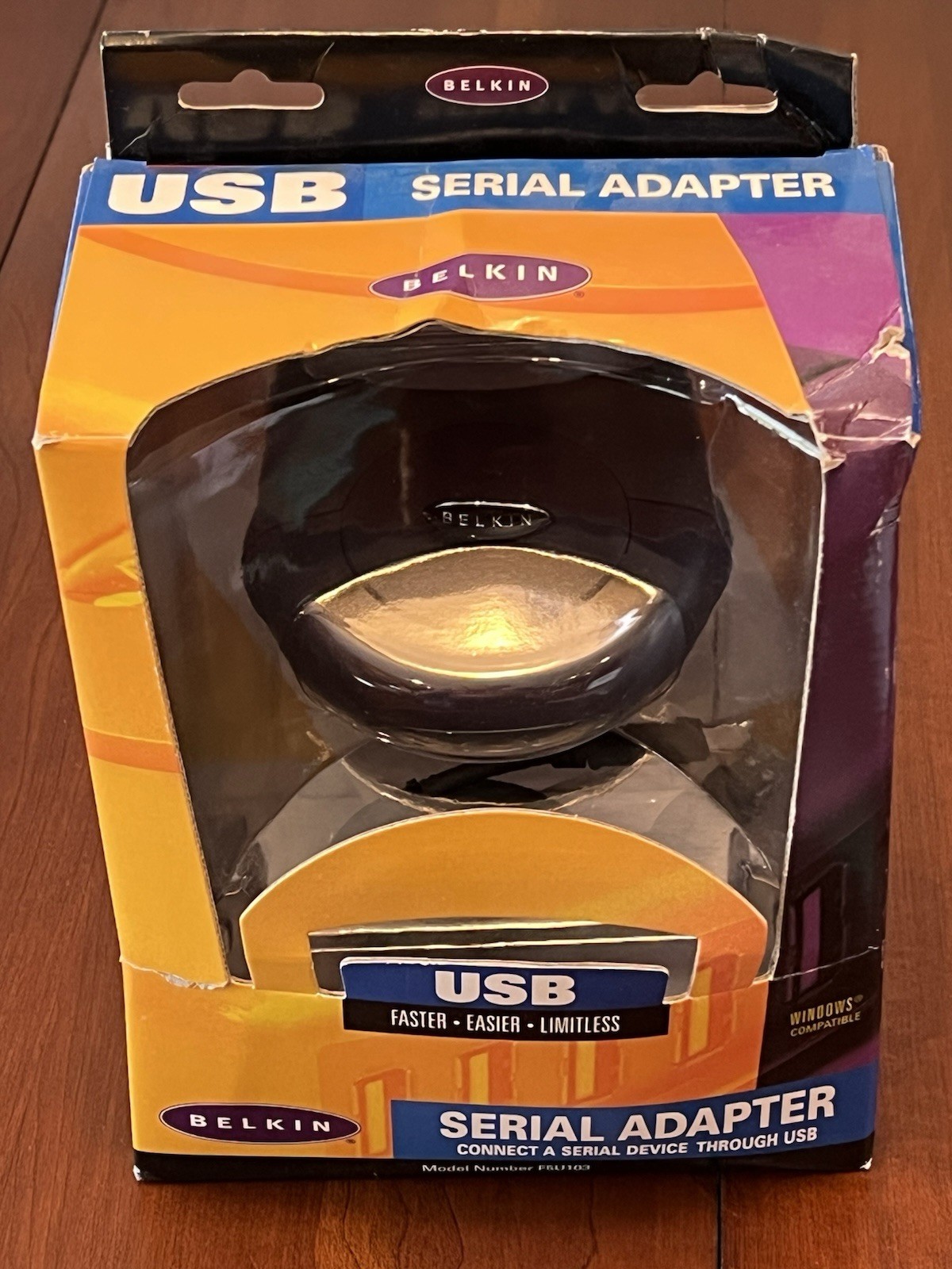 Belkin USB Serial Adapter Model F5U103 In Box W/ Cable Manuals & Install Discs