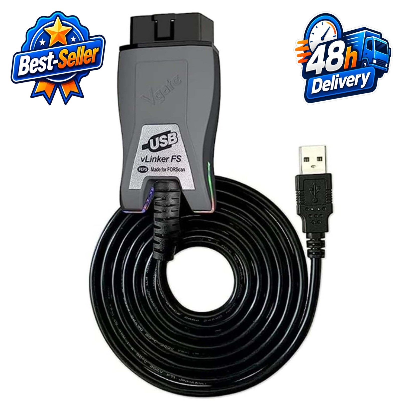 Vgate vLinker FS OBD2 USB Adapter for FORS-can HS/MS-CAN