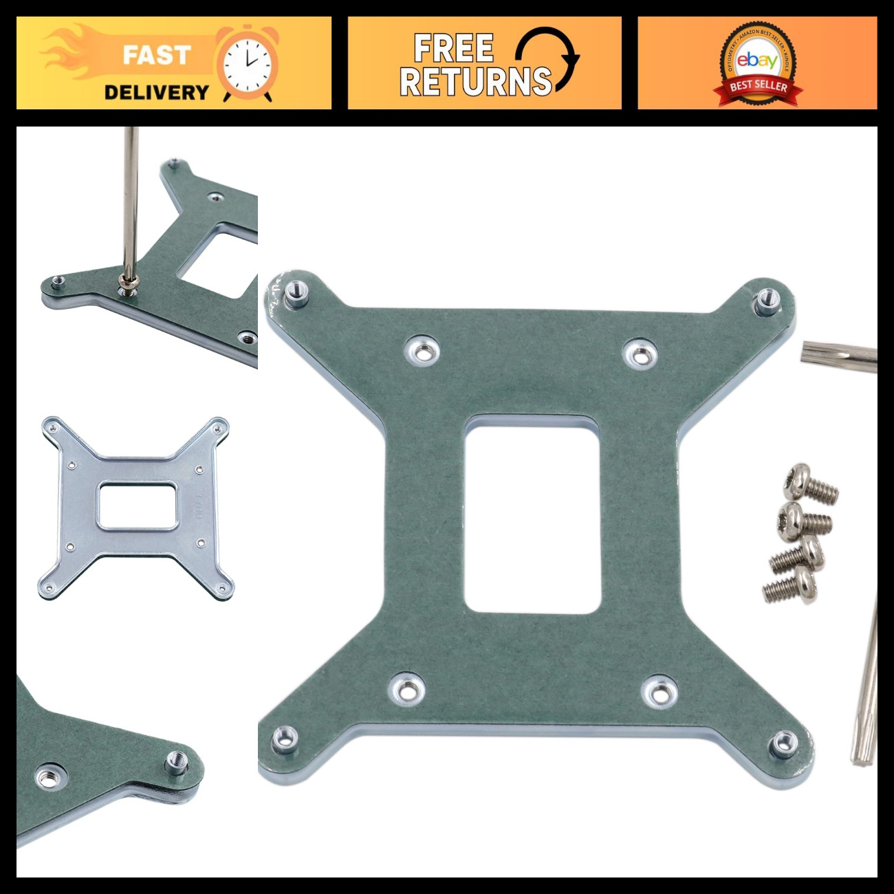 Metal Motherboard Backplate for Intel LGA 1700 CPU Radiator Base - Durable & Rel