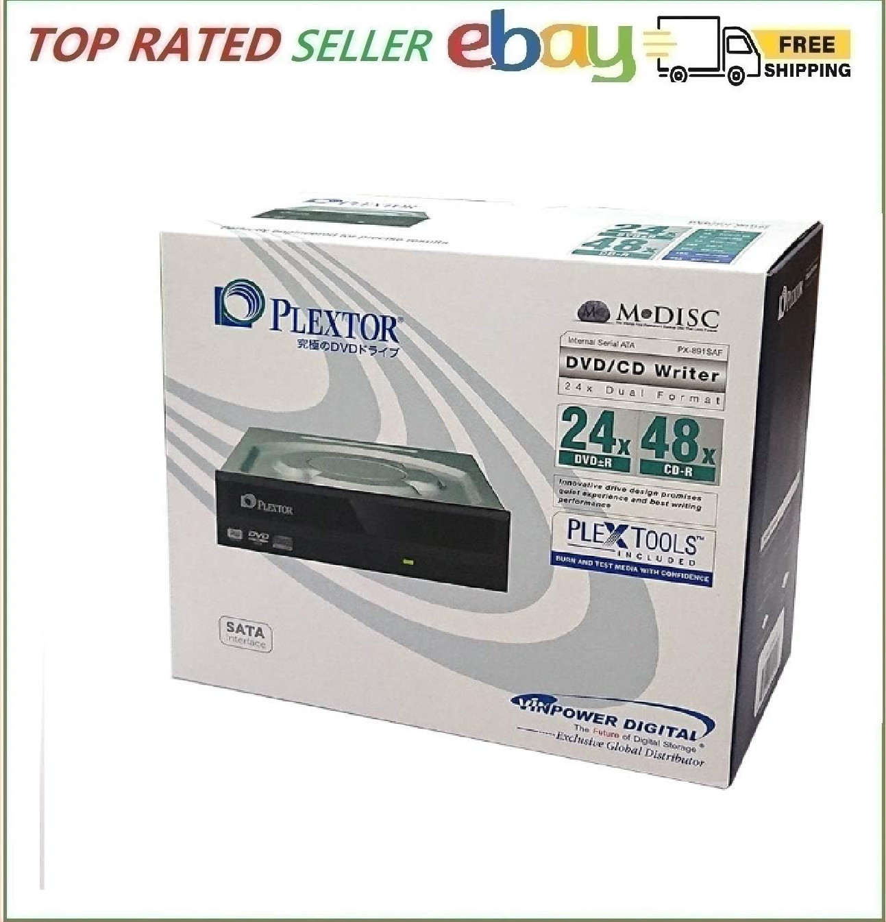 Digital Plextor PlexWriter PX-891SAF-R 24X SATA DVD +/- RW Dual Layer Burner ...