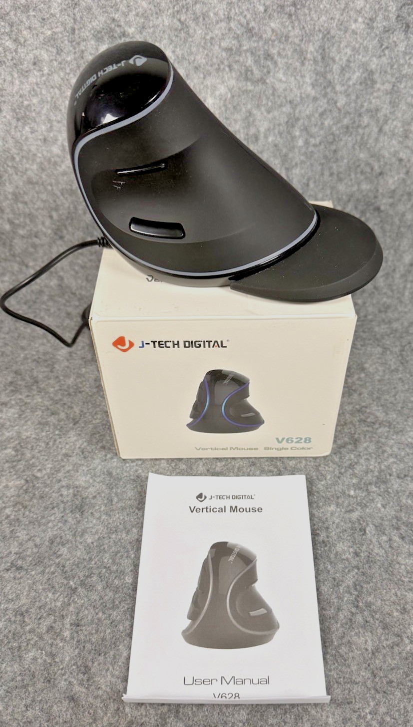 J-Tech Digital Ergonomic Vertical Wireless Mouse w/ Palm Rest, V628P