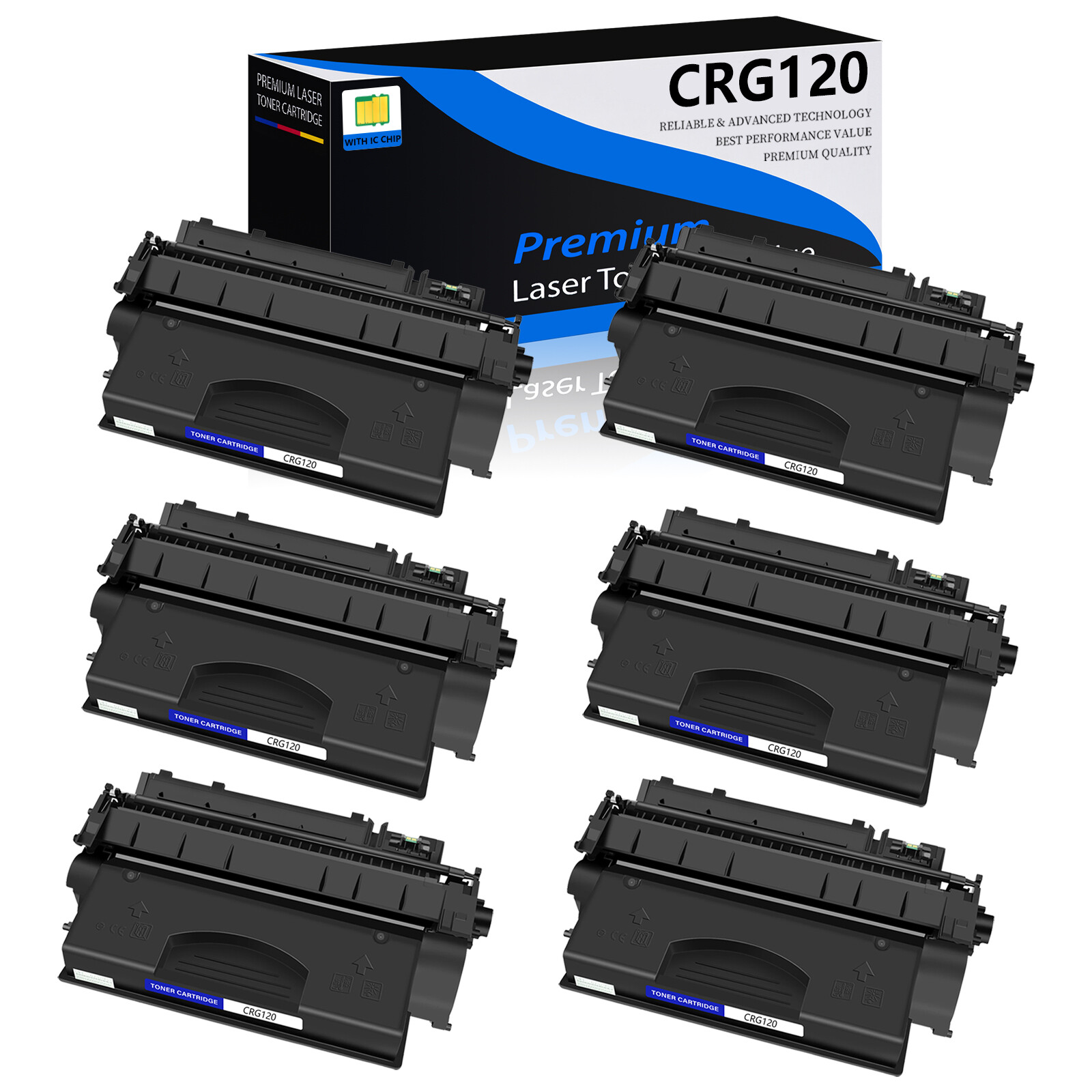 6PK CRG120 C120 Toner Compatible for Canon ImageClass D1370 D1520 D1550 D1150
