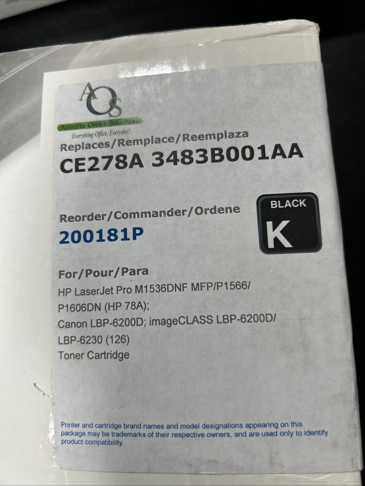Premium Replacement Cartridge for HP 78A CE278A New Sealed Bag Canon LBP-6230