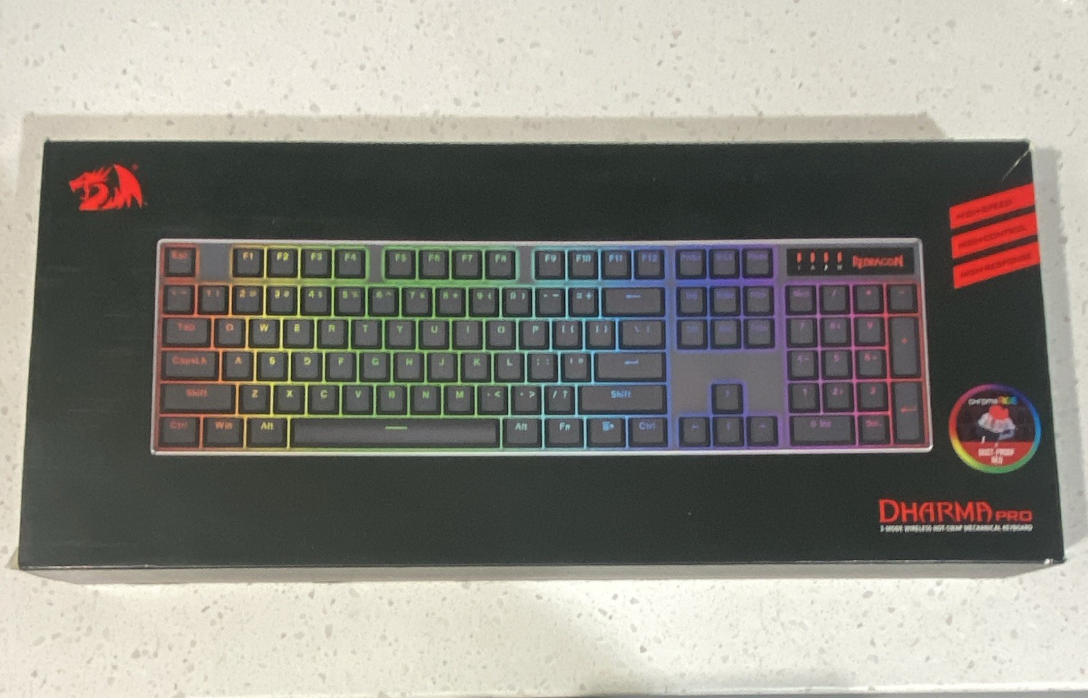 Redragon DHARMA PRO Wired USB RGB Gaming Keyboard Black English QWERTY