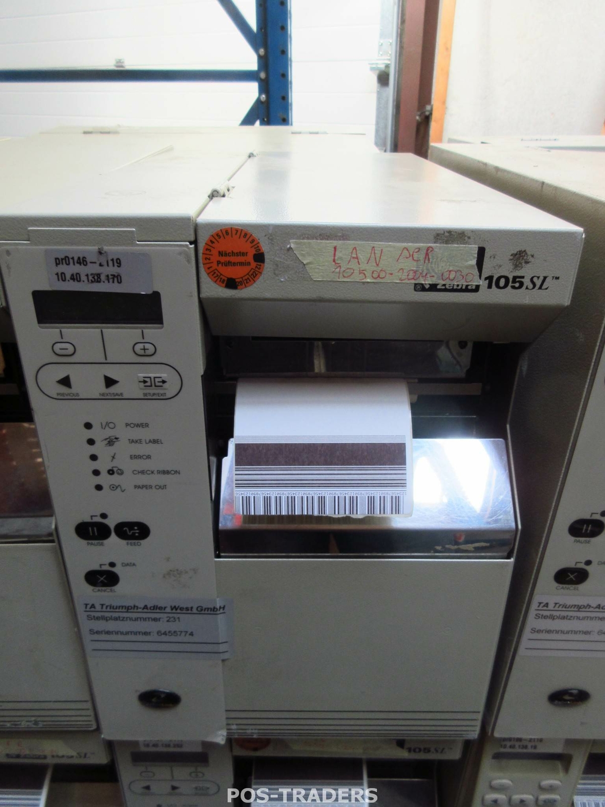 Zebra 105SL 10500-2004-0030 DT/TT LAN SERIAL Barcode Label Printer TESTED OK